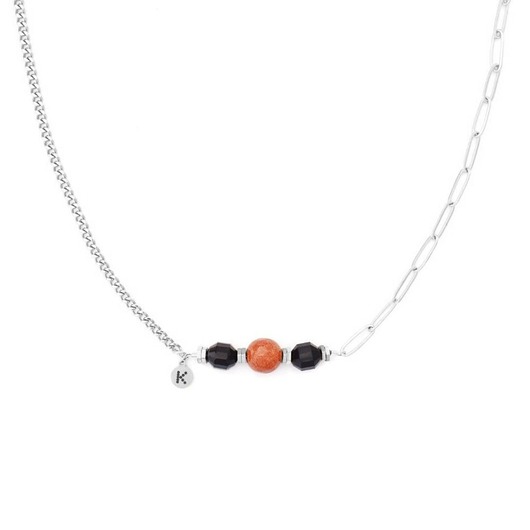 naszyjniki - inne Bestseller! Naszyjnik Dubaj z Piaskiem Pustyni Srebrna stal szlachetna