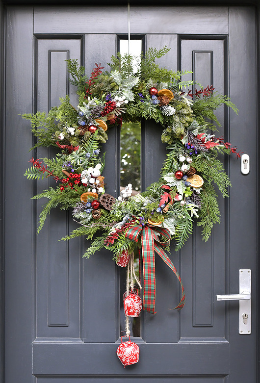 wianki bożonarodzeniowe Duży wianek na drzwi "dzwonki"
