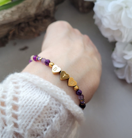 bransoletki z kamieni naturalnych BTS- Army- spełnij marzenia-- I purple you-  dla fanek kpop