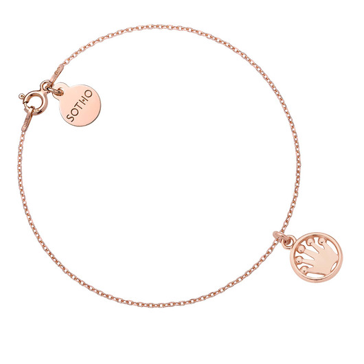 bransoletki złote Bransoletka z koroną z różowego złota