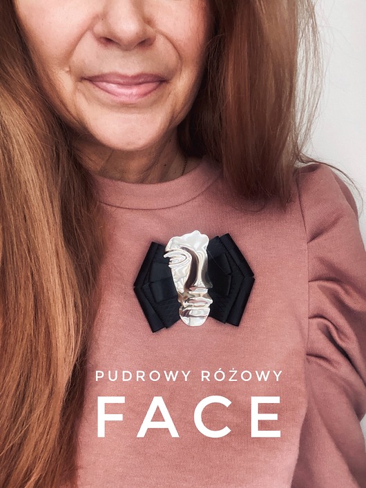 broszki Brosza z Kolekcji FACE ze stylową metalową twarzą New