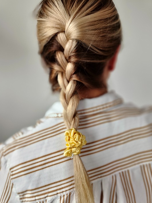gumki do włosów Gumka jedwabna, scrunchie, frotka lemon aura MINI