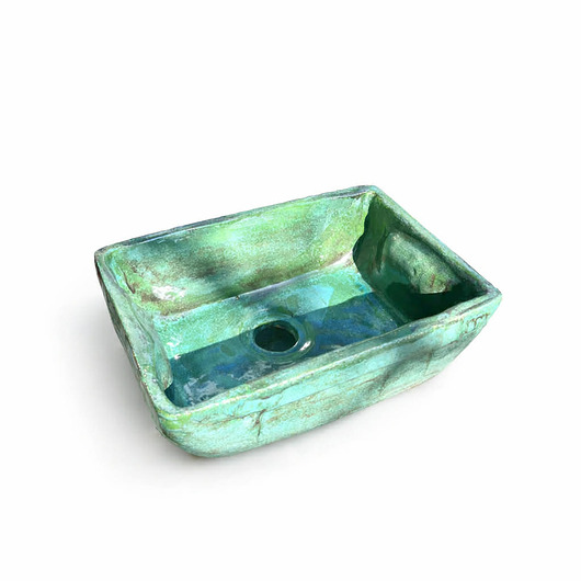 umywalki Umywalka prostokątkna, zielona, umywalka ceramiczna, hand mad