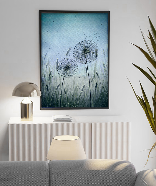 grafiki i ilustracje Dmuchawce. Plakat