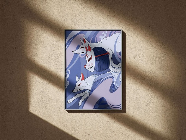 grafiki i ilustracje Plakat "Kitsune"