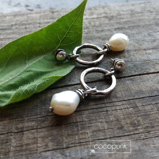 kolczyki srebrne Kolczyki z perłami- srebro 925.