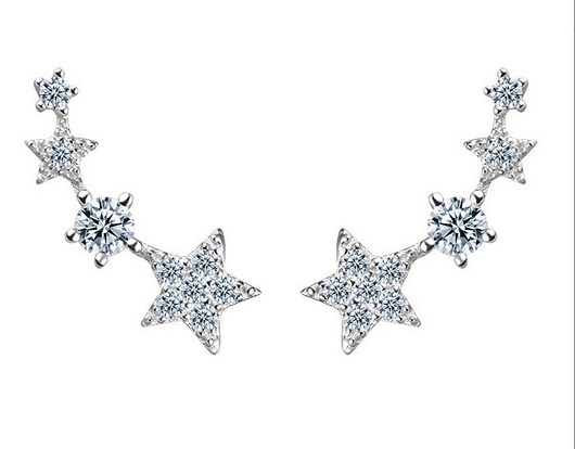 KOLCZYKI EAR CUFF Z CYRKONIAMI- SREBRO 925 RODOW Coccola JEWELLERY