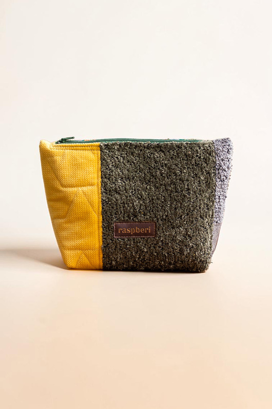 kosmetyczki Żółto-zielono-szara kosmetyczka MAXI