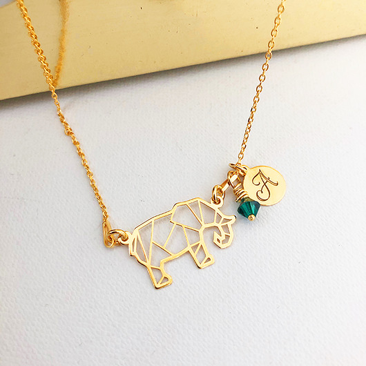 Personalizowany NASZYJNIK ze słoniem Anemon Atelier