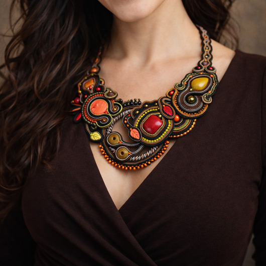 kolie Autumn Garden- naszyjnik soutache