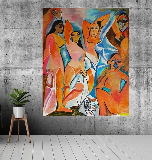 obrazy Duży obraz olej na płótnie pablo picasso panny z Awinion