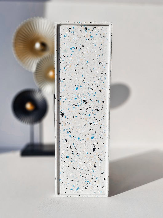 Podstawki pod kadzidełka Taca na świece terrazzo blue - podłużna