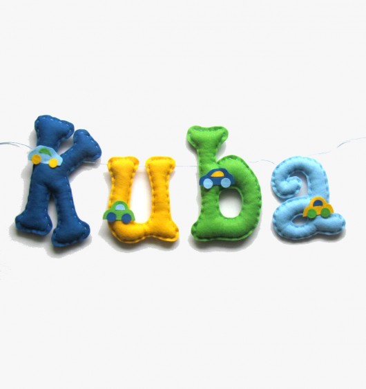 Duże literki z filcu - 12-16cm - Kuba locoloro