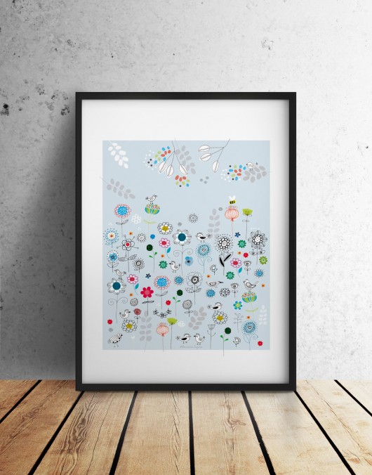 Plakat ilustrowany Łąka, ilustracja 48x68, B2 71 Prints