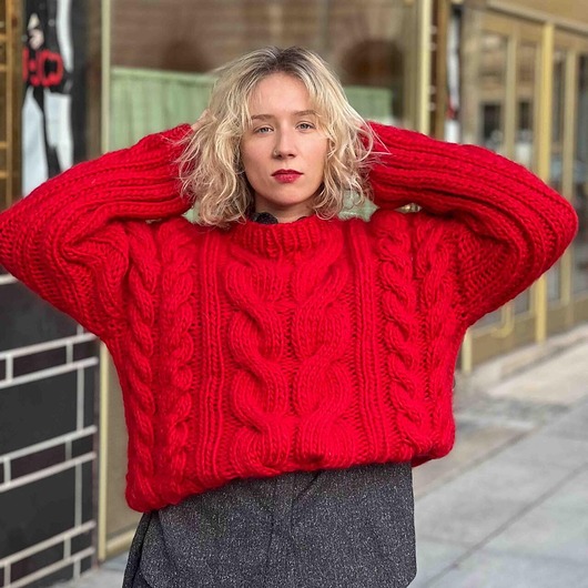 swetry damskie  100% Merino sweter WARKOCZOWY  na drutach