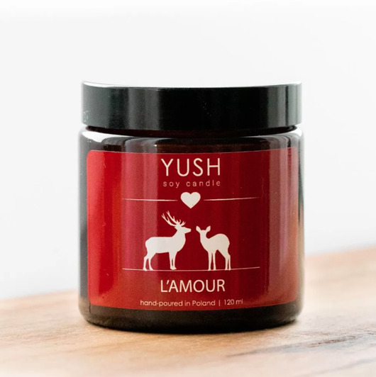 Świeca sojowa L'AMOUR Z JAŚMINEM 120 ml -YUSH- yush