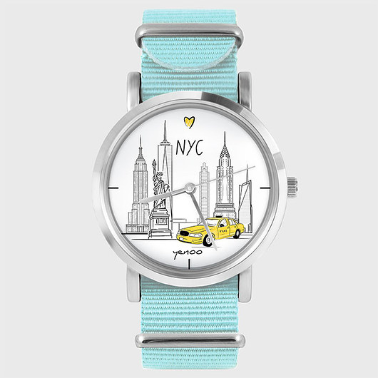 Zegarek - New York - niebieski, nato yenoo