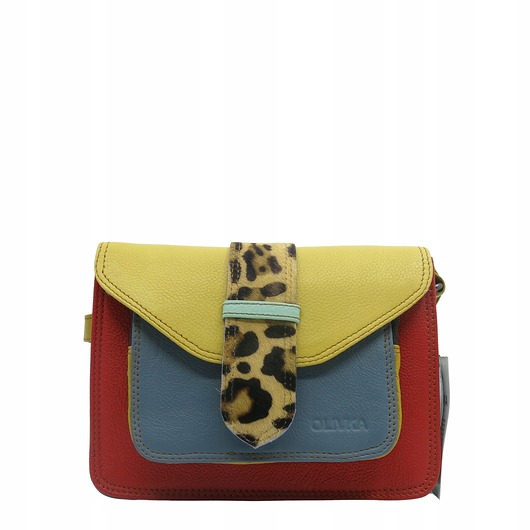 torby na ramię Torebka skórzana dwustronny odwracalny pasek damska listonoszka eko OLIVKA