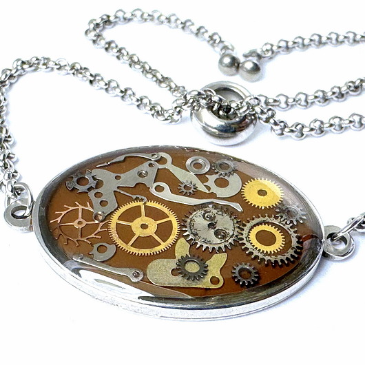 bransoletki z żywicy Bransoletka owalna - zatrzymaj czas - karmelowa I