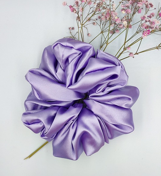 gumki do włosów Scrunchie satyna purple  river
