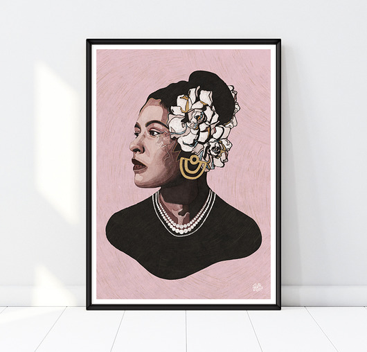 Billie Holiday inspiration A3 plakat ilustracja Żaneta Antosik PRINTS