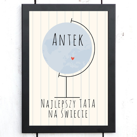 PLAKAT GLOBUS,prezent,Dzień Ojca spoko motyw