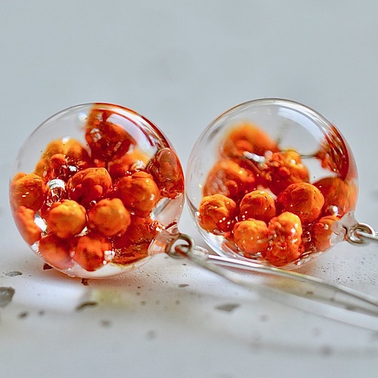 Kolczyki z pomarańczowymi kwiatuszkami Grol Jewellery
