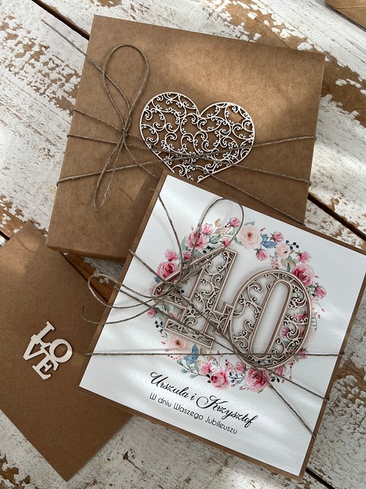 kartki scrapbooking Kartka z personalizacją w pudełku z kopertą na 40 rocznicę ślubu
