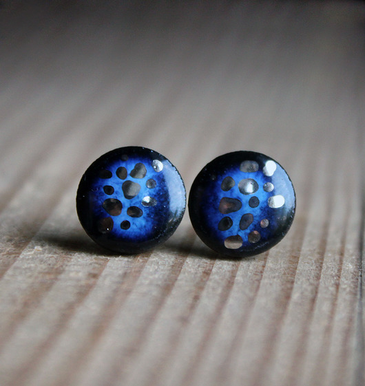 kolczyki ceramiczne Nebula 11mm /stal chirurgiczna/