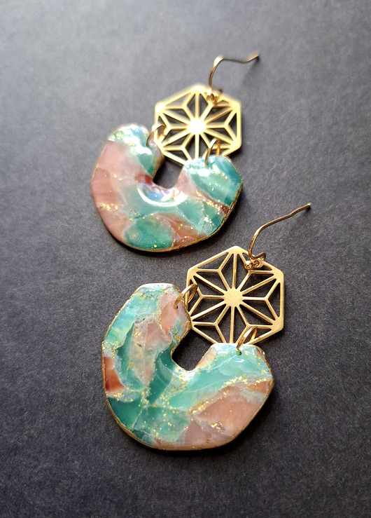 kolczyki z masy plastycznej Kolczyki słoneczne ogrody no10