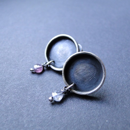 kolczyki srebrne Sztyfty  Spinel Duo