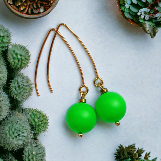 kolczyki swarovski Swarovski neon pearls : neon green