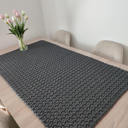 obrusy i serwetki Bieżnik prostokątny ze sznurka szydełkowy 60cmx110cm