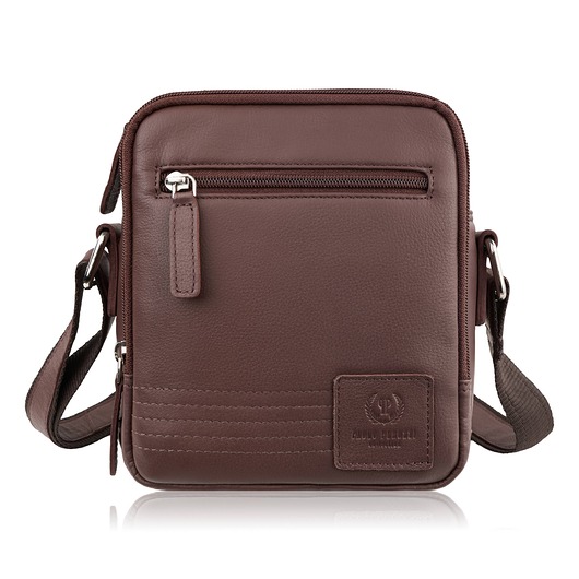 torby i nerki męskie Listonoszka męska skórzana brązowa saszetka na ramię AY-27-BR