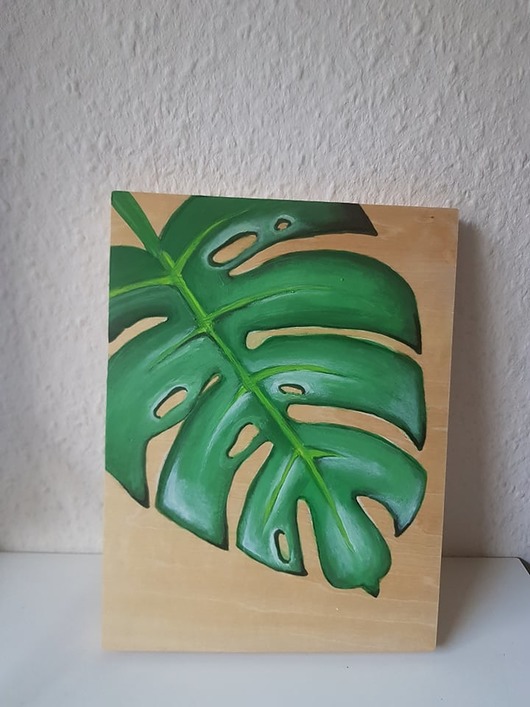 obrazy Monstera na drewnie
