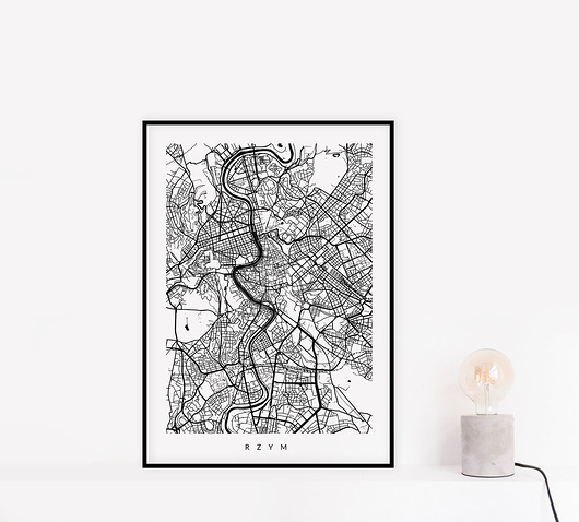 Plakat EKSPRES - Rzym - mapa miasta PLAKATY GEOMETRYCZNE