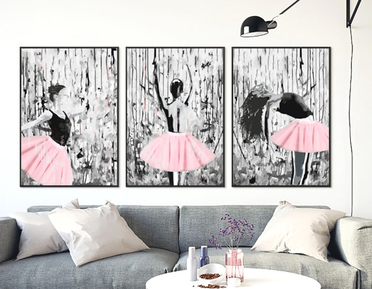 PLAKAT TRYPTYK 50X70 BALETNICE 3SZT. Be ART