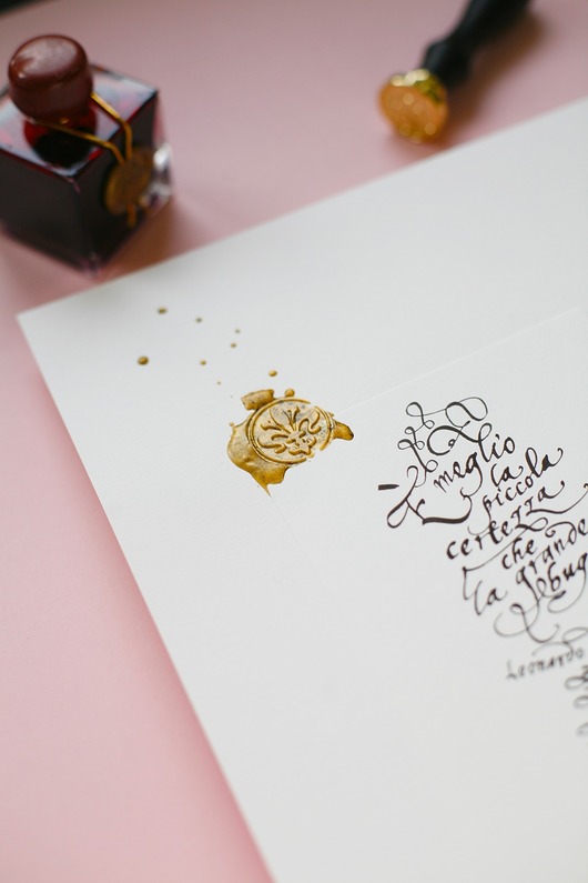 plakaty Plakat kaligrafia Leonardo da Vinci czarny atrament cytat o prawdzie