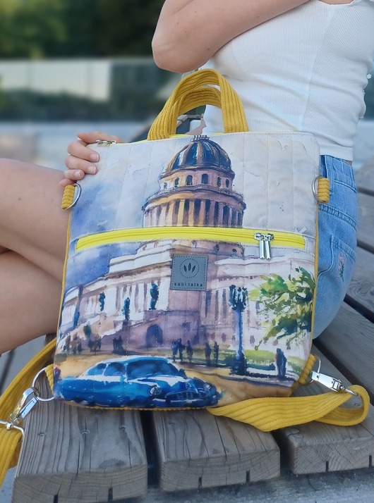 plecaki Pikowany welurowy plecak torba 2w1  Havana