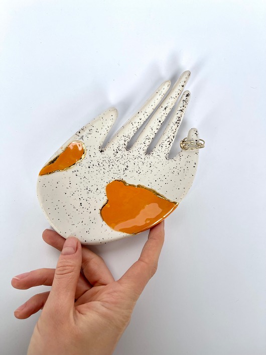 pojemniki na biżuterię Ceramiczna Dłoń Stojak na Biżuterię Marakuja