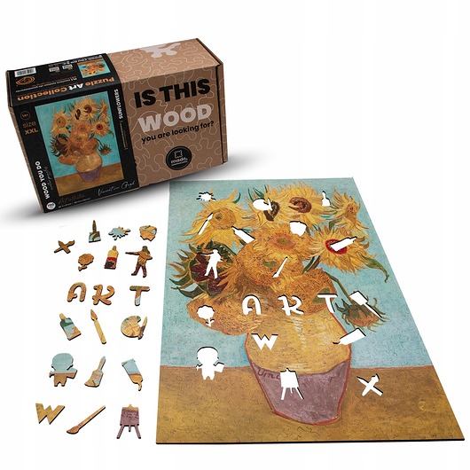 puzzle dla dzieci Puzzle drewniane SŁONECZNIKI Vincent van Gogh 700 el wyjątkowe kształty XXL