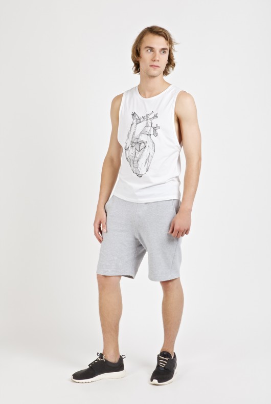 Biały tanktop 'serce' NoExcuse