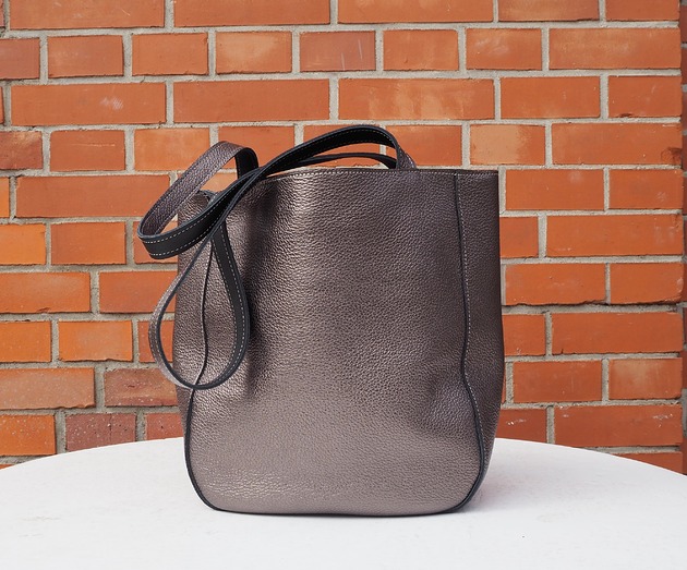 torby na ramię Kubełek - skórzana torebka stare złoto