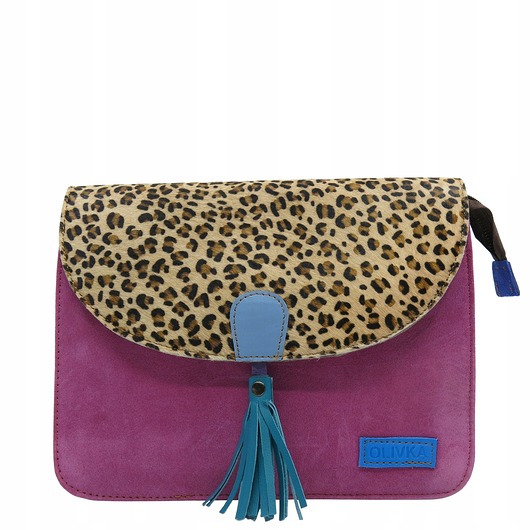 torby na ramię Torebka klasyczna elegancka skórzana zamszowa elegancka klapka wzór OLIVKA