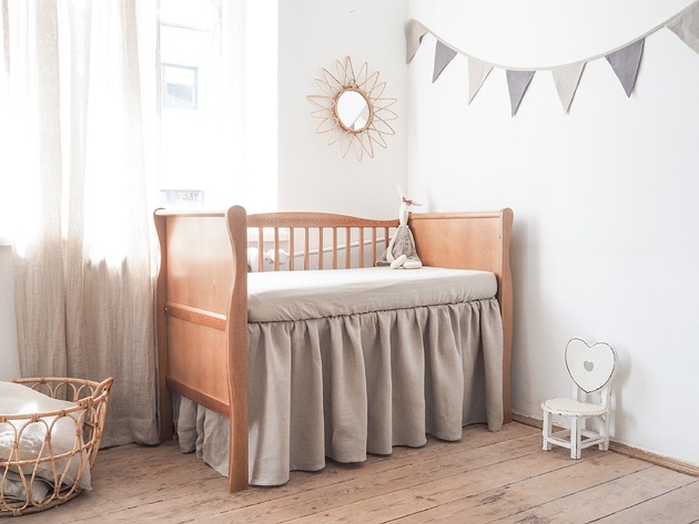 LNIANA falbanka do ŁÓŻECZKA  NATURAL so linen!