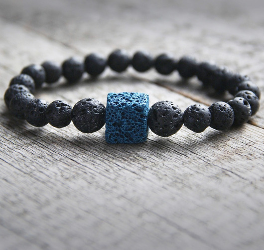 biżuteria męska męska bransoletka :: black & blue LAVA