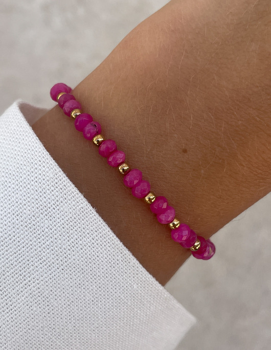 bransoletki z kamieni naturalnych Bransoletka na gumce jadeit róż