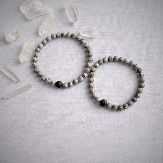 bransoletki z kamieni naturalnych KOMPLET dla PARY : jaspis : ochronne bransoletki