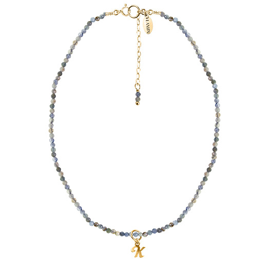 chokery CHOKER VERA z kyanitem i literką - pozłacany
