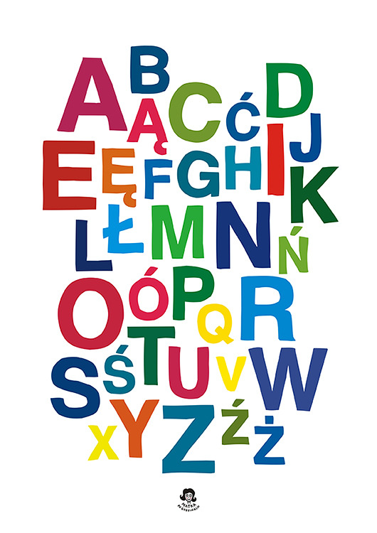 Alfabet polski plakacik A3 (297x420 mm) - grafiki i ilustracje